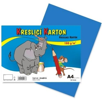 kreslící karton A4 180 g modrý/ 50 listů