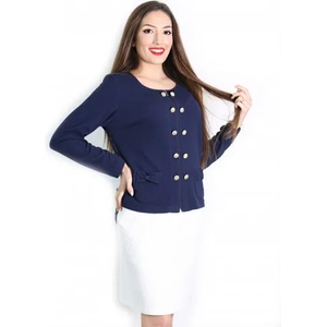 mar. fashion Син жакет с ефектен дантелен гръб (03015-01a-03)