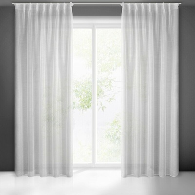 Takoy Záclona BELISSA z hladkého etamínu s jemným dážďom na flex páske 140 x 300 cm-HF-390141 | 140 x 300 cm