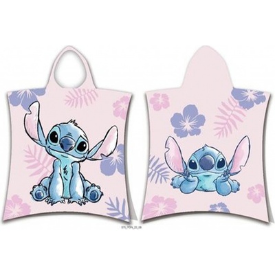 Carbotex Plážové pončo Lilo a Stitch Pink 50 x 115 cm