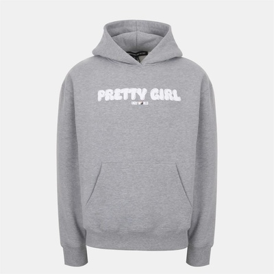 Pretty boy ugly world Суичър PRETTY BOY UGLY WORLD Women's Cotton Long Sleeve Oversized Fit Pull Over Hoodie - Grey/Pink