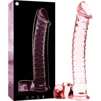 Image 1 of Дилдо от боросиликатно стъкло, 21, 5см. - Nebula Glass Pink 23 (D-235968)