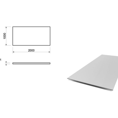 Hliníkový plech 1x2 m, tloušťka 1 mm (EN 5754) H22