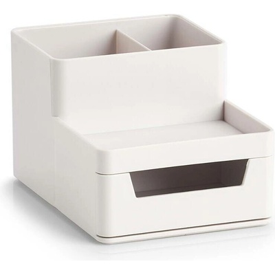 Zeller Plastový organizér na psací stůl 11,2 x 15,5 x 9,5 cm bílá