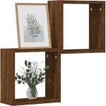 vidaXL Стенни кубични рафтове 2 бр. кафяв дъб 30x15x30 cm (815885)