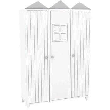 Carmen Трикрилен детски гардероб miami - бял (3575119)