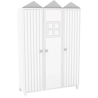 Carmen Трикрилен детски гардероб miami - бял (3575119)