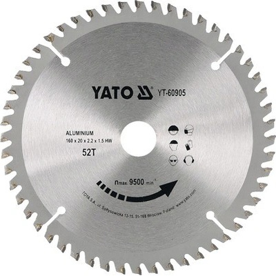 Yato YT-60905 Kotúč na hliník 160x20 mm 52z