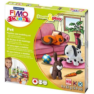 STAEDTLER Комплект глина Staedtler Fimo Kids - 4 x 42g, Pet (23850-А-PET)
