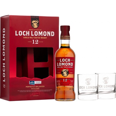 Loch Lomond 12y 46% 0,7 l (darčekové balenie 2 poháre)