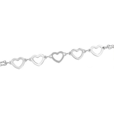 Zlatnictví U Kostela stříbrný náramek na nohu srdíčka D