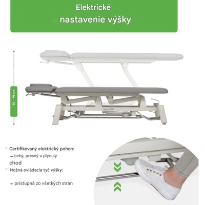 Habys Terapeutický stôl Proxima V2 Ergo s nožným ovládaním Touch Core k322 sivý