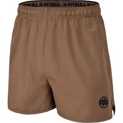 PitBull West Coast pánské šortky PERFORMANCE SMALL LOGO hnědé