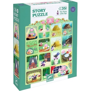 DJECO Детски пъзел Djeco Story Puzzle - Трите малки прасенца, 35 части (DJ07051) - ozone