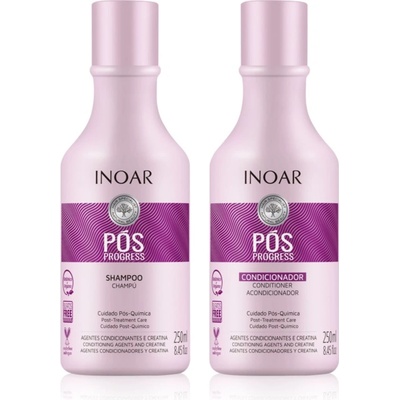 INOAR Pos Progress комплект За коса след кератиново изправяне и нанопластика 2x250ml