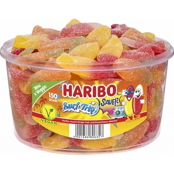 Haribo Surf Trip- Veganské kyselé želé surfy 1200 g dóza 150ks