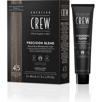 American Crew Precision Blend Natural Grey Blending Hair Color 3 x 40 ml боя 4/5 Medium Natural