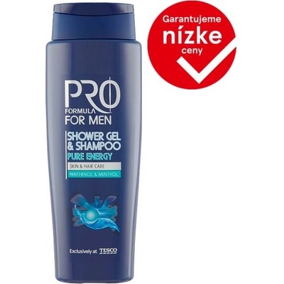 Tesco Pro Formula For men pure energy sprchový gél a šampón 400 ml
