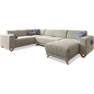 Miuform Бежов разтегателен/с място за съхранение ъглов диван (ляв ъгъл/U форма) Classy Sophie - Miuform (602LIN1)