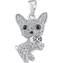 SILVEGO Strieborný prívesok pes Ben s čírymi Brilliance Zirconia MW13765P
