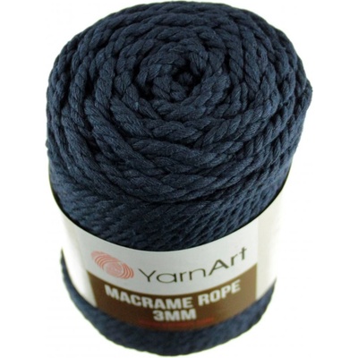 Macrame Rope 784 tm.modrá 3 mm