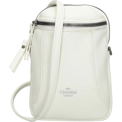 Charm London elegantná kožená kabelka na mobil „Belleza“ Biela