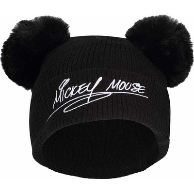 Curepink čepice s bambulkami Disney Mickey Mouse Nápis