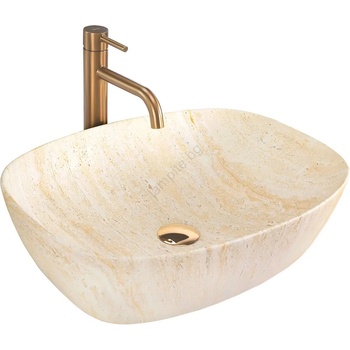 Rea REA-U6689 - Мивка за плот FREJA 39, 5x51 cm керамика/бежова/имитация на камък (RE0315)
