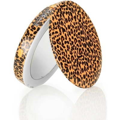 HYPER by Sanho Leopard Pearl Mini Make-Up Mirror And Power Bank 1600mAh - джобна външна батерия с огледало и LED светлина (леопард)