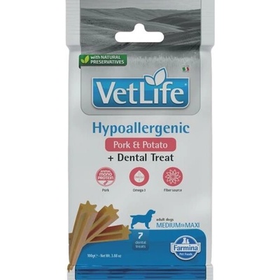 Vet Life Dog Dental Snack Hypoallergenic Pork Adult Medium & Maxi 100 g