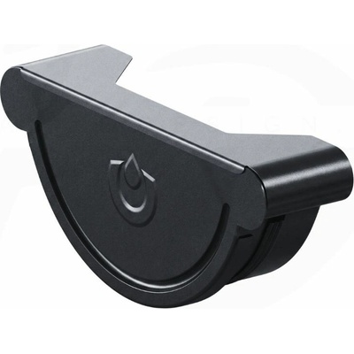 Krop Čelo polkruhového žľabu oceľový 280 mm systém 130 RAL 9005 Čierna