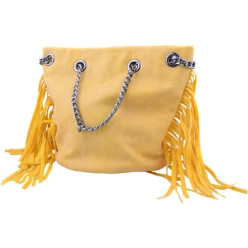 Mahel dámská kabelka s třásněmi žlutá