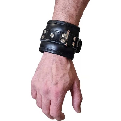 Mister B Essential Leather Lockable Wrist Restraints Black
