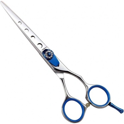 Pro Feel Japan Blue Cobalt EN55 odľahčené profi nožnice na vlasy 5,5 '- skrutka s kamienkami