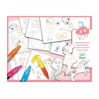 DJECO - Творчески комплект - Създай шаблони - Момичета (DJ08996)