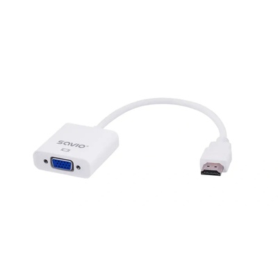 SAVIO CL-27B адаптер за видео кабел 0, 1 м HDMI тип A (стандартен) VGA (D-Sub) бял (CL-27/B)