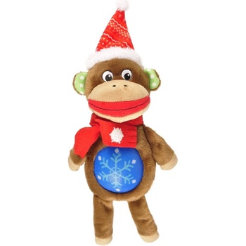 Flamingo Vianočná opička plyšová pískacia pre psov 34 cm