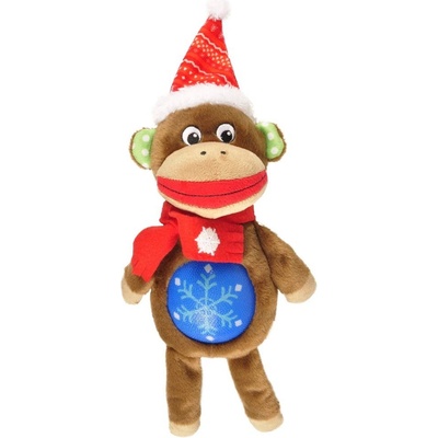 Flamingo Vianočná opička plyšová pískacia pre psov 34 cm