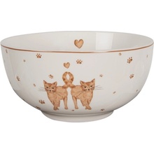 Clayre & Eef Porcelánová miska s kočičkami Kitty Cats 500 ml
