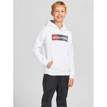 JACK & JONES Детски суичър Jack and Jones Corp Logo Hoodie Junior Boys - White