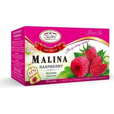 Malwa Malinový ovocný čaj 20 vrecúšok