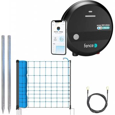 Fencee Sada pro elektrický ohradník s modrou sítí 120 cm proti vlkům + DUO zdroj LTE s výkonem 5 J