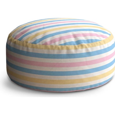 Sablio Taburet Circle Barevné pruhy: 38x48 cm