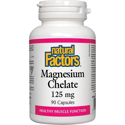 Natural Factors Magnesium Chelate 125 mg, 90 Capsules
