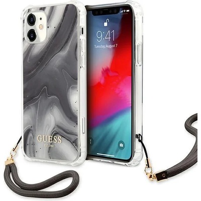 GUESS Калъф за телефон Guess GUHCP12SKSMAGR Marble Collection за iPhone 12 mini 5, 4", сив (GUE001424)