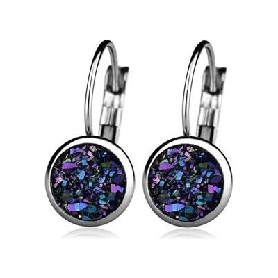 Šperky4U ocelové náušnice blue amethyst NBA001-BA