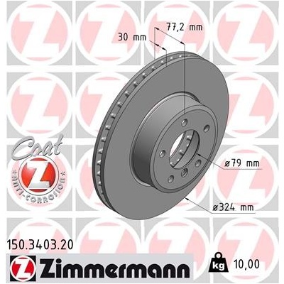 ZIMMERMANN Brzdový kotúč 150340320