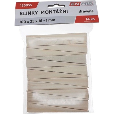 Klínky montážní DEK 100×25×1–16 mm 14 ks