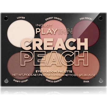 INGLOT PlayInn Eyeshadow Palette палитра сенки за очи цвят Creach Peach 8 гр