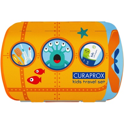 CURAPROX Детски комплект за път със сгъваема четка, оранжев